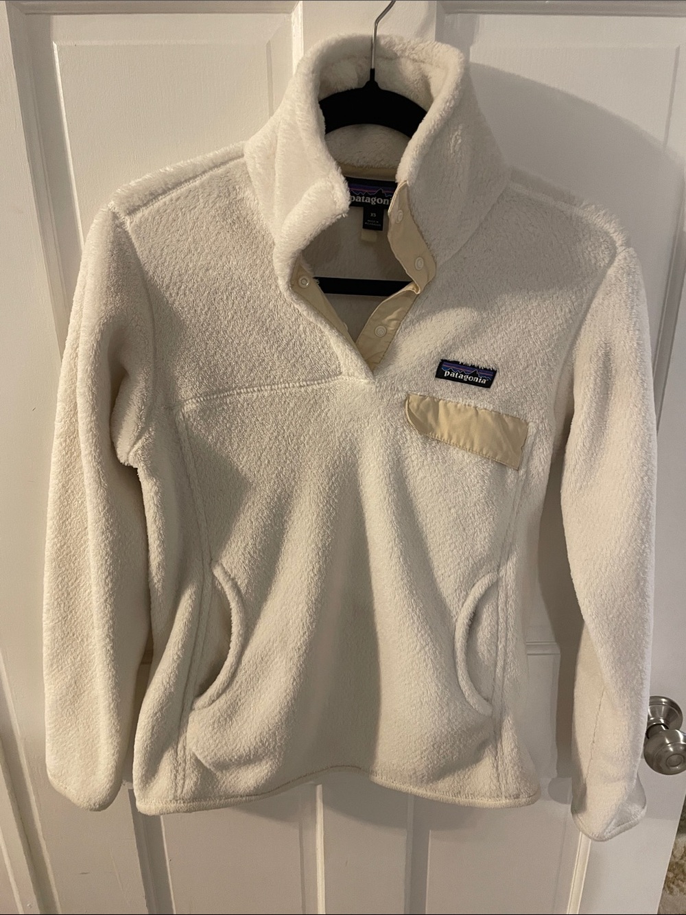 Patagonia Cream High Pile Snap-T Sherpa Fleece Pullover